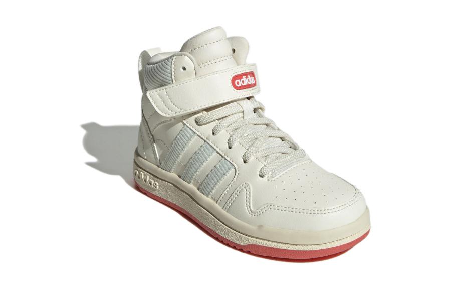 Lookbook 兒童 adidas neo Postmove MID CNY EL 防滑減震 高幫 兒童板鞋 白色