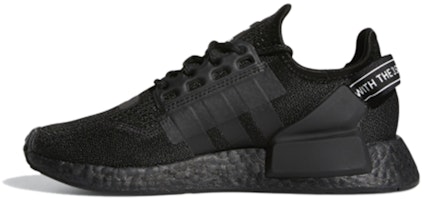 (Youth) adidas NMD_R1 V2 J 'Overbranded - Core Black' H02540 (Youth) adidas NMD_R1 V2 J 'Overbranded - Core Black' H02540