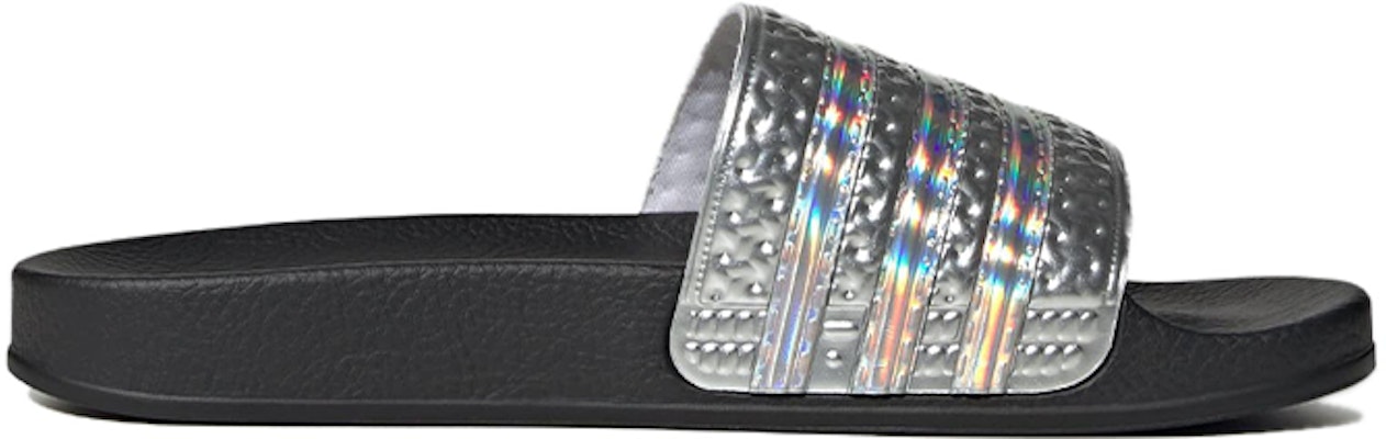 (Preschool) adidas Adilette Slides Core Silver Metallic 'Black' IG7475 Order (Preschool) adidas Adilette Slides Core Silver Metallic 'Black' IG7475