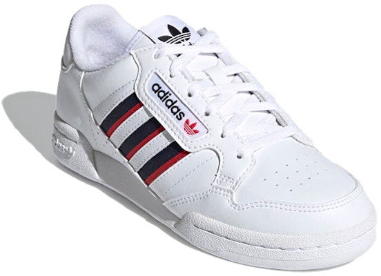 (PS) 阿迪达斯 Originals Continental 80 Stripes J 白红蓝配色 FX6088 Lookbook (PS) 阿迪达斯 Originals Continental 80 Stripes J 白红蓝配色 FX6088