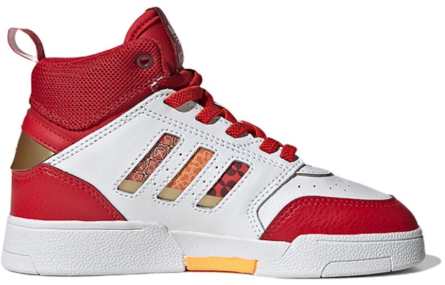 中童 adidas originals Drop Step C 防滑耐磨 高筒 兒童板鞋 白紅金 Order 中童 adidas originals Drop Step C 防滑耐磨 高筒 兒童板鞋 白紅金
