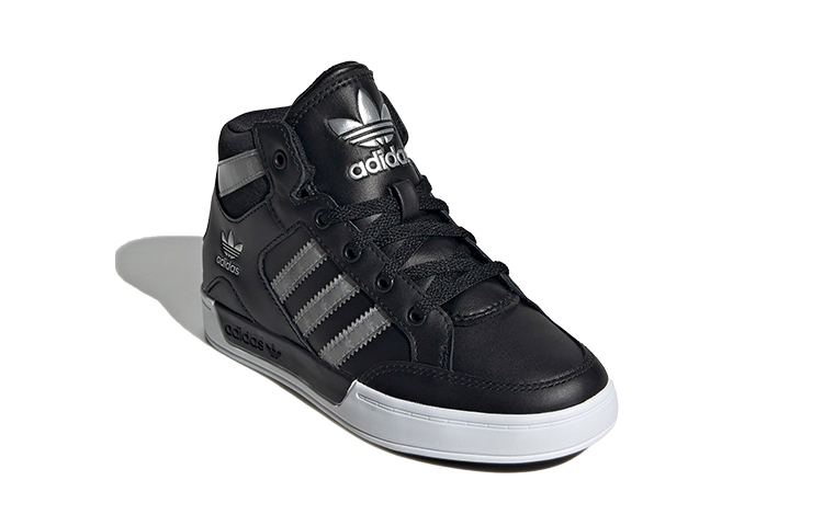 Lookbook 中童 adidas Originals Hardcourt HI 舒適休閒 耐磨 高幫 兒童板鞋 黑色