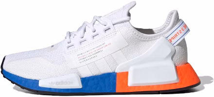 (Preschool) adidas originals NMD_R1 V2 J 'White Blue Orange' FX4269 (Preschool) adidas originals NMD_R1 V2 J 'White Blue Orange' FX4269