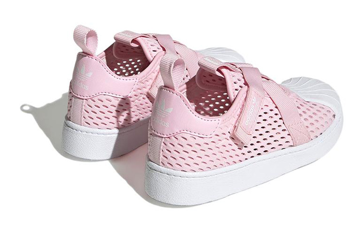 Lookbook 中童 adidas originals Superstar 360 防滑耐磨輕便 低筒 兒童板鞋 粉白