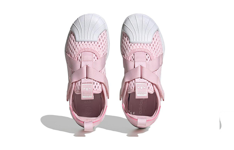 Shop 中童 adidas originals Superstar 360 防滑耐磨輕便 低筒 兒童板鞋 粉白