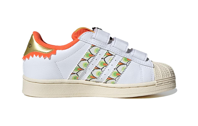 Order 中童 adidas originals Superstar 防滑防踢 低筒 兒童板鞋 白橙色