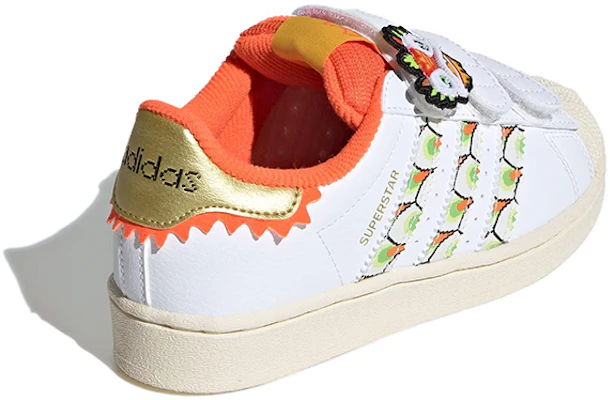 中童 adidas originals Superstar 防滑防踢 低筒 兒童板鞋 白橙色 Shop 中童 adidas originals Superstar 防滑防踢 低筒 兒童板鞋 白橙色