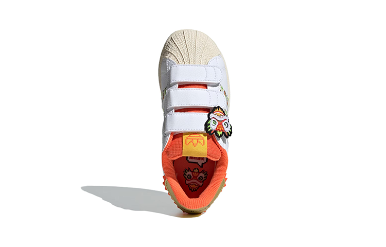 Purchase 中童 adidas originals Superstar 防滑防踢 低筒 兒童板鞋 白橙色