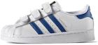 Buy 中童 adidas originals Superstar 魔術貼休閒 防滑耐磨輕便 低筒 兒童板鞋 白藍
