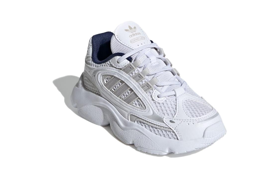 Lookbook (PS) 阿迪达斯 Ozmillen 弹性鞋带童鞋‘白色亮蓝’ IE5558