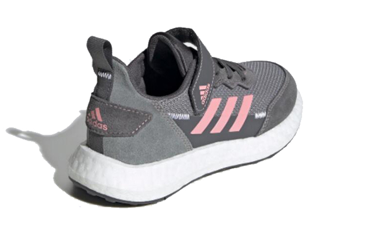Lookbook 中童 adidas Rapida lux S&l El K 低幫 兒童跑步鞋 灰粉
