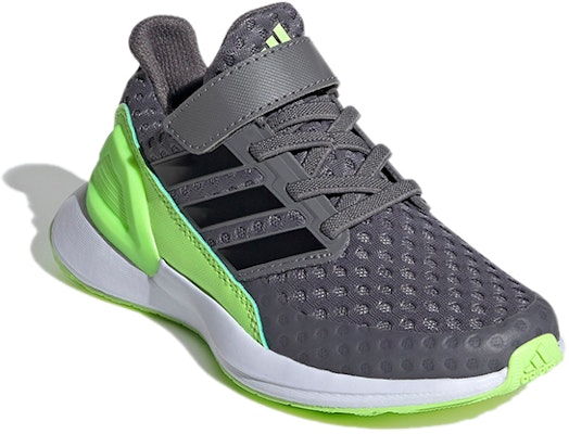 (PS) adidas Rapidarun K 'Abu Hijau Putih' FV4033 Lookbook (PS) adidas Rapidarun K 'Abu Hijau Putih' FV4033