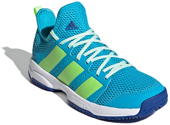 兒童 adidas Stabil 室內運動鞋 藍綠 Lookbook 兒童 adidas Stabil 室內運動鞋 藍綠