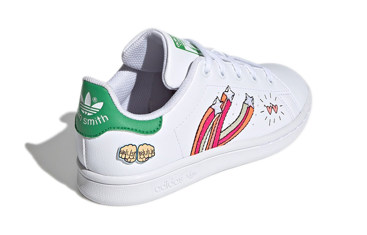 Shop 中童 adidas originals StanSmith C 低筒 板鞋 白綠紅