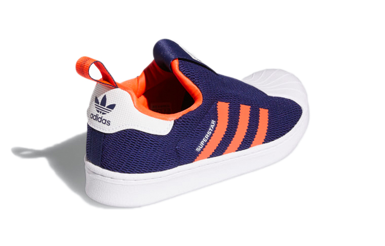 Shop 中童 adidas originals Superstar 360 休閒 防滑耐磨 低筒 兒童板鞋 藍橙