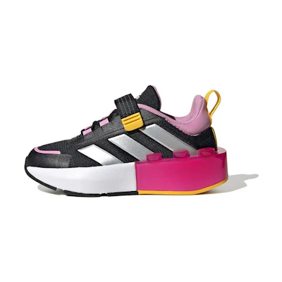 (Youth) adidas Tech RNR Elastic Lace and Top Strap LEGO 'Black Silver Metallic'