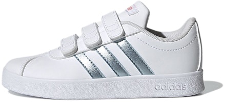 (Preschool) adidas VL Court 2.0 J 'White Vision Metallic' GW2341 (Preschool) adidas VL Court 2.0 J 'White Vision Metallic' GW2341