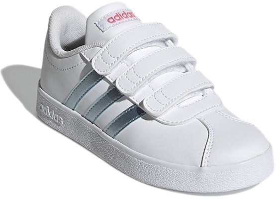 (Preschool) adidas VL Court 2.0 J 'White Vision Metallic' GW2341 Lookbook (Preschool) adidas VL Court 2.0 J 'White Vision Metallic' GW2341