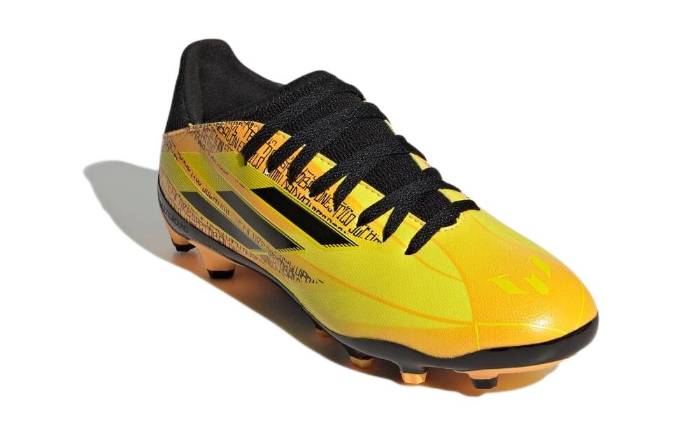 Lookbook 兒童 adidas X SPEEDFLOW MESSI.3 HG/AG J /土壤和人造草坪 防滑耐磨 足球鞋 黃黑