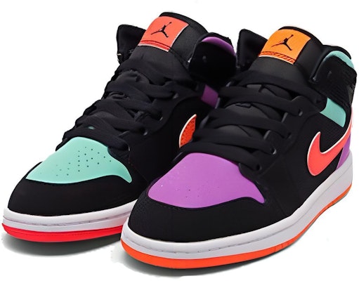 (PS) Air Jordan 1 Mid 'Hitam Multiwarna' 640734-083 Order (PS) Air Jordan 1 Mid 'Hitam Multiwarna' 640734-083