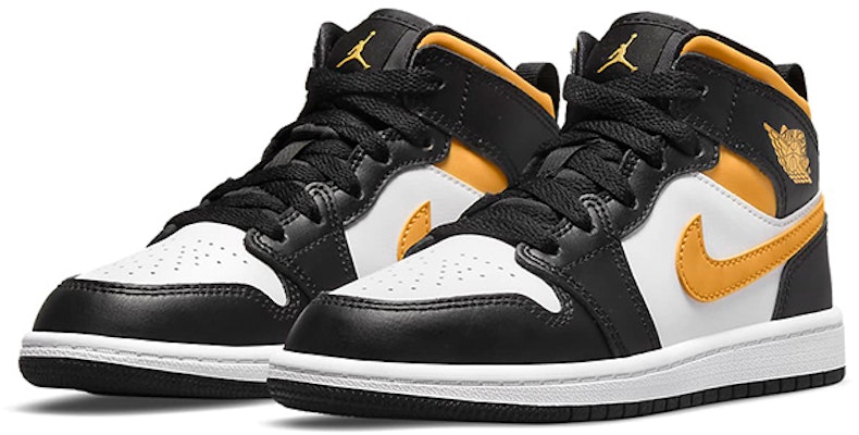 (PS) 에어 조던 1 미드 '블랙 유니버시티 골드' 640734-177 Lookbook (PS) 에어 조던 1 미드 '블랙 유니버시티 골드' 640734-177