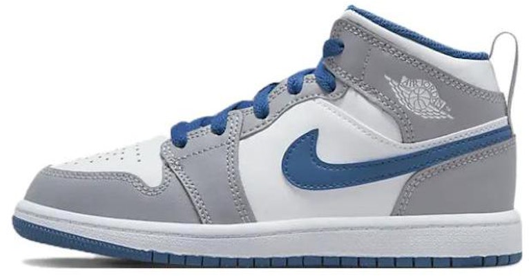 (Preschool) Air Jordan 1 Mid 'Cement True Blue' DQ8424-014 Buy (Preschool) Air Jordan 1 Mid 'Cement True Blue' DQ8424-014