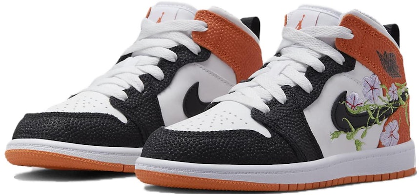 (PS) Air Jordan 1 Mid 'Floral' Bunga DQ8393-100 Lookbook (PS) Air Jordan 1 Mid 'Floral' Bunga DQ8393-100