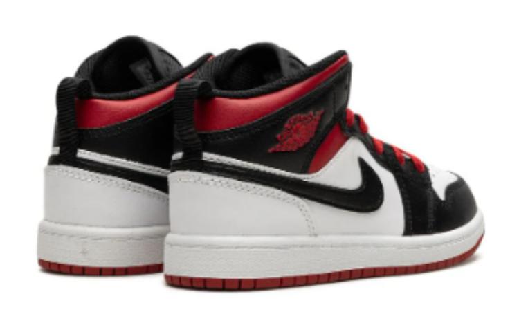 Lookbook 大童 Jordan 1 Mid Gym 減震耐磨 中幫 兒童籃球鞋 白紅色