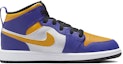 Order (PS) Air Jordan 1 Mid 'Lakers' Lelaki Wanita Kasut Sneaker Ungu Emas. DQ8424-517