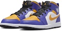 Lookbook (PS) Air Jordan 1 Mid 'Lakers' Lelaki Wanita Kasut Sneaker Ungu Emas. DQ8424-517