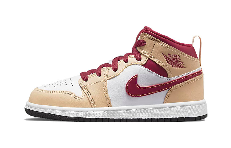 Buy (PS) Air Jordan 1 Mid '淡咖喱红衣主教红' 640734-201