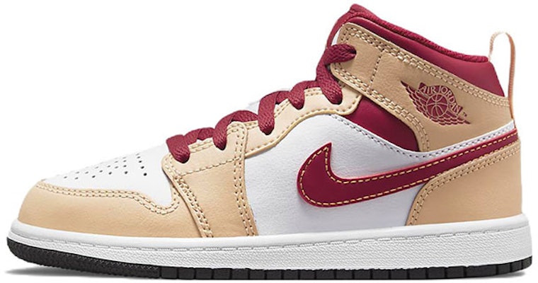 (PS) Air Jordan 1 Mid '淡咖喱红衣主教红' 640734-201 Buy (PS) Air Jordan 1 Mid '淡咖喱红衣主教红' 640734-201