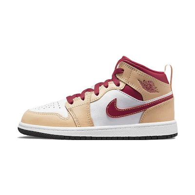 (PS) Jordan 1 Mid 'Light Curry Cardinal Red'
