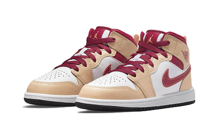 Lookbook (PS) Air Jordan 1 Mid '淡咖喱红衣主教红' 640734-201