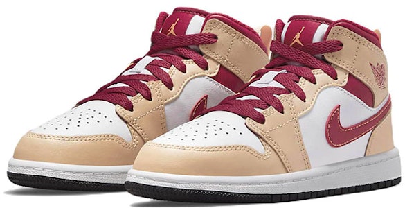 (PS) Air Jordan 1 Mid '淡咖喱红衣主教红' 640734-201 Lookbook (PS) Air Jordan 1 Mid '淡咖喱红衣主教红' 640734-201