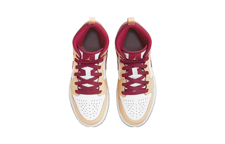 Shop (PS) Air Jordan 1 Mid '淡咖喱红衣主教红' 640734-201