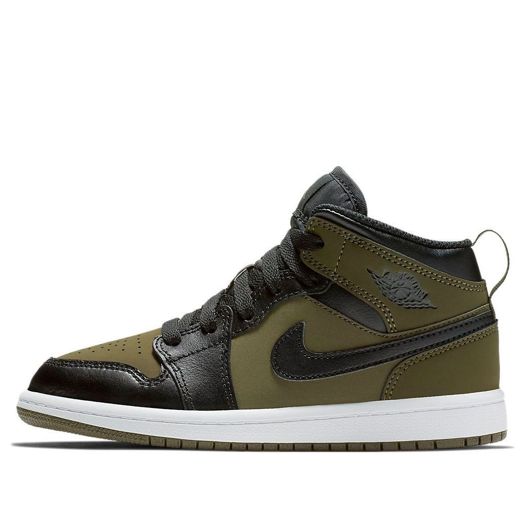 Buy (PS) Air Jordan 1中帮“橄榄帆布” 640734-301