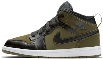 (Preschool) Air Jordan 1 Mid 'Olive Canvas' 640734-301