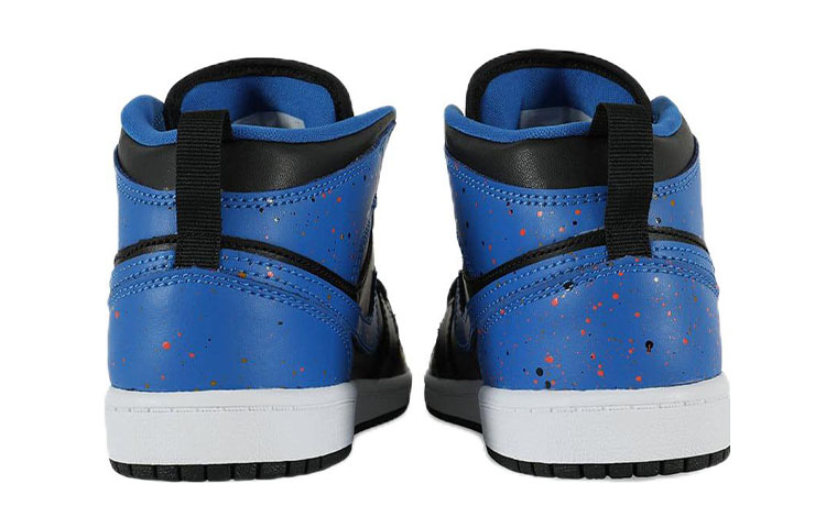 Shop BP幼兒 Air Jordan 1 Mid 復古籃球鞋 黑藍