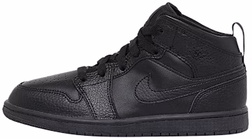 (Preschool) Air Jordan 1 Mid 'Triple Black' 640734-091
