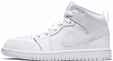 (Preschool) Air Jordan 1 Mid 'Triple White' 640734-130 (Preschool) Air Jordan 1 Mid 'Triple White' 640734-130