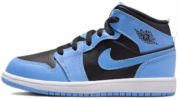 (Preschool) Air Jordan 1 Mid 'University Blue Black' DQ8424-401 (Preschool) Air Jordan 1 Mid 'University Blue Black' DQ8424-401