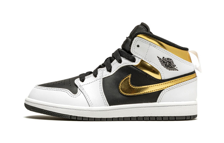 (Preschool) Air Jordan 1 Mid 'White Gold' 640734-190