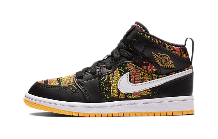 Buy (PS) Air Jordan 1 Mid Hitam Laser Oranye Melon Cerah 640737-003