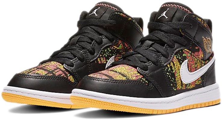 (Preschool) Air Jordan 1 Mid Black Laser Orange Bright Melon 640737-003 Lookbook (Preschool) Air Jordan 1 Mid Black Laser Orange Bright Melon 640737-003