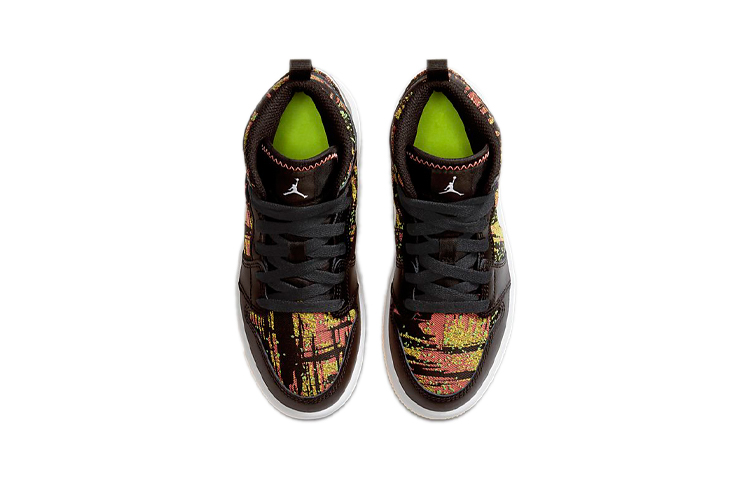 Shop (PS) Air Jordan 1 Mid Hitam Laser Oranye Melon Cerah 640737-003