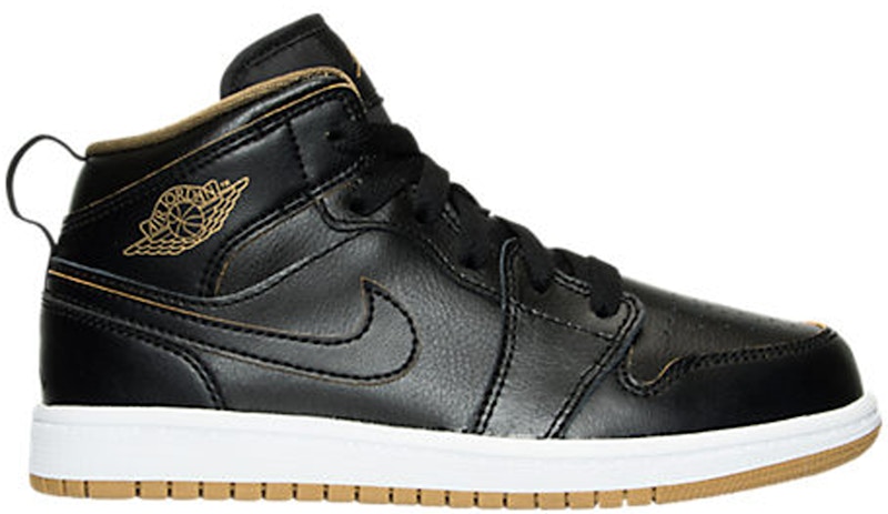 Buy (PS) Air Jordan 1 Mid BP 'Hitam Emas Metalik' 640734-042