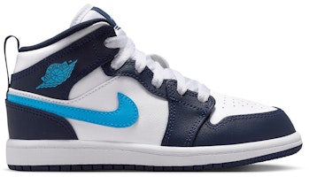 (Preschool) Air Jordan 1 Mid Obsidian Dark Powder Blue DQ8424-404 (Preschool) Air Jordan 1 Mid Obsidian Dark Powder Blue DQ8424-404