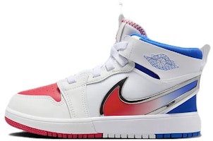 (Preschool) Air Jordan 1 Mid RM EasyOn 'White Racer Blue Red' FQ1282-100 (Preschool) Air Jordan 1 Mid RM EasyOn 'White Racer Blue Red' FQ1282-100