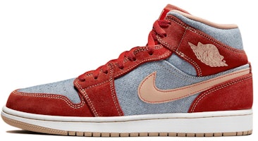 (Preschool) Air Jordan 1 Mid SE 'Denim Red' DM4383-600 (Preschool) Air Jordan 1 Mid SE 'Denim Red' DM4383-600